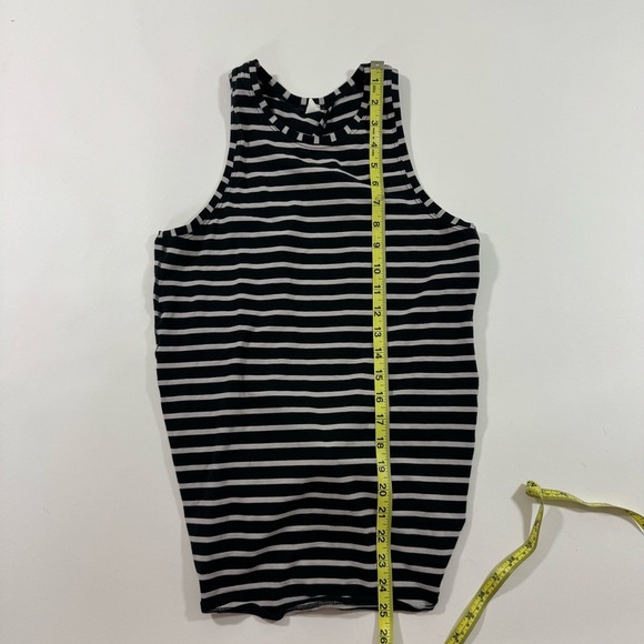 Lululemon All Tied Up Tank Open Back Top Yachtie Stripe Black Chrome - Picture 6 of 7